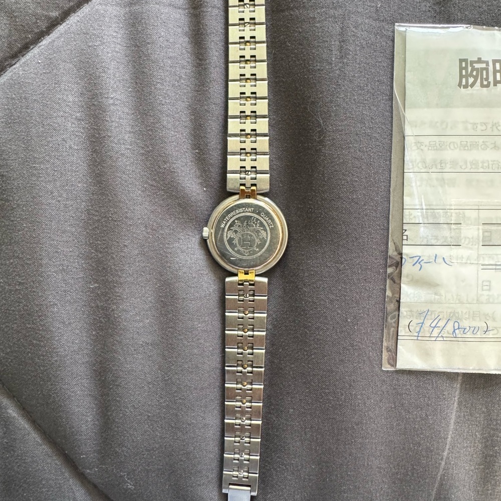 Hermès Two-Tone Steel and Gold Link Wristwatch - Picture 6 of 8